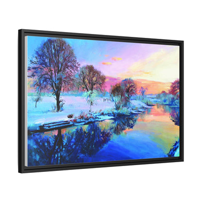 Winter Trees framed art – Premium pinewood frame with a cotton-polyester canvas print, featuring a protective coating for lasting beauty and timeless décor.