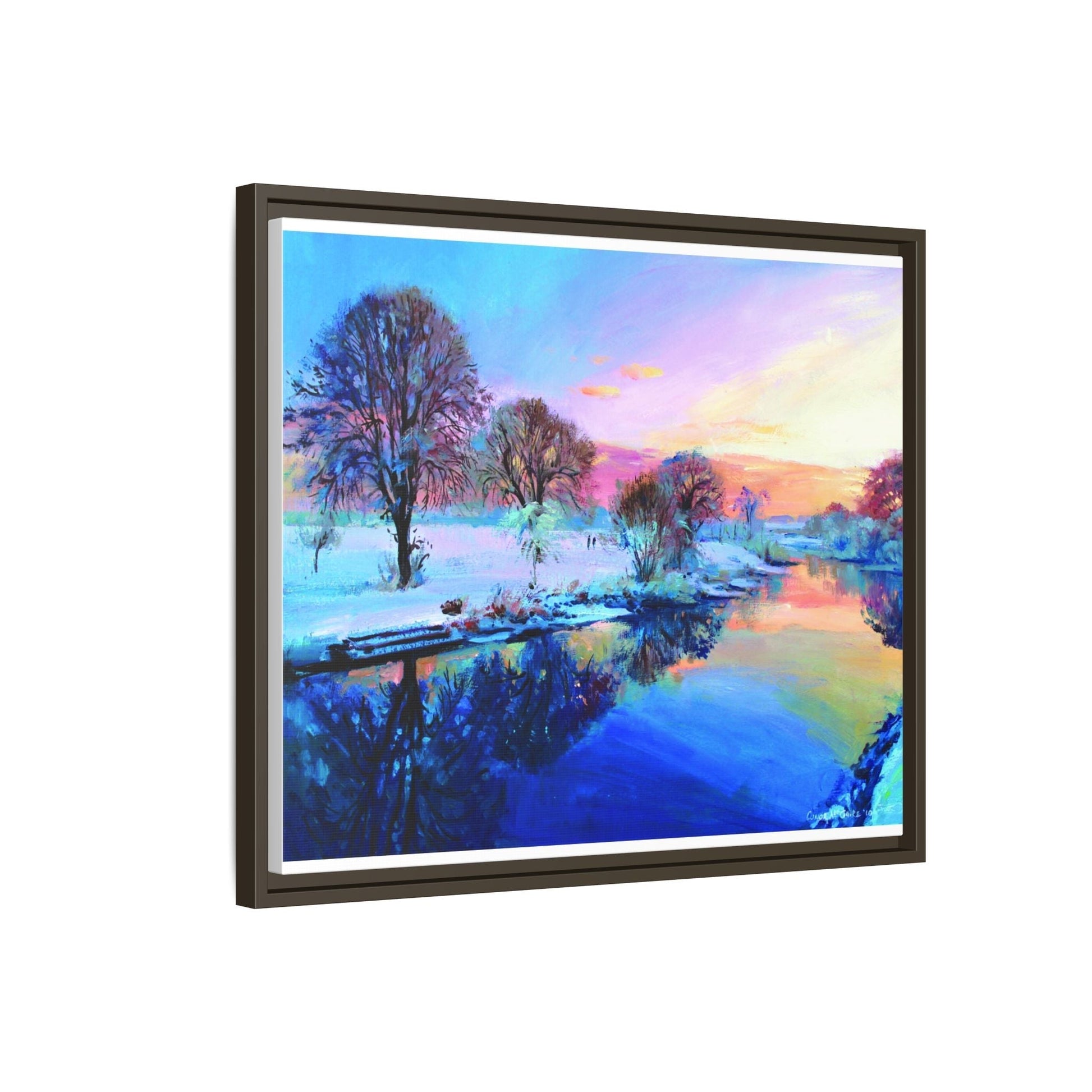 Winter Trees framed art – Premium pinewood frame with a cotton-polyester canvas print, featuring a protective coating for lasting beauty and timeless décor.