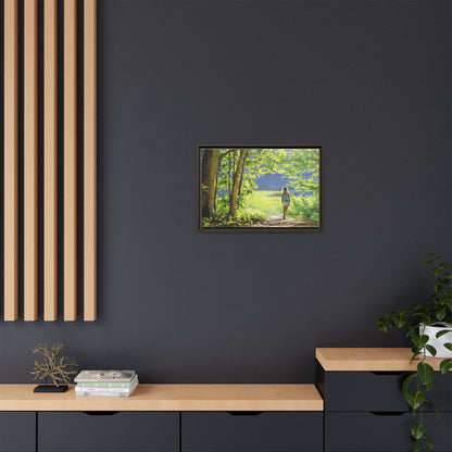 INTO THE LIGHT 11 – A captivating artwork featuring a luminous scene that evokes a sense of depth, movement, and serenity, framed in premium pinewood for timeless décor.