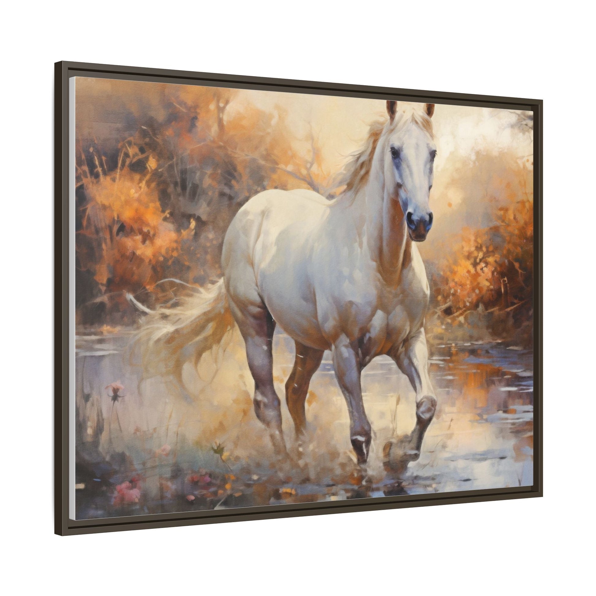 Arabian Horse – Elegant Pinewood Framed Wall Art for Timeless Décor