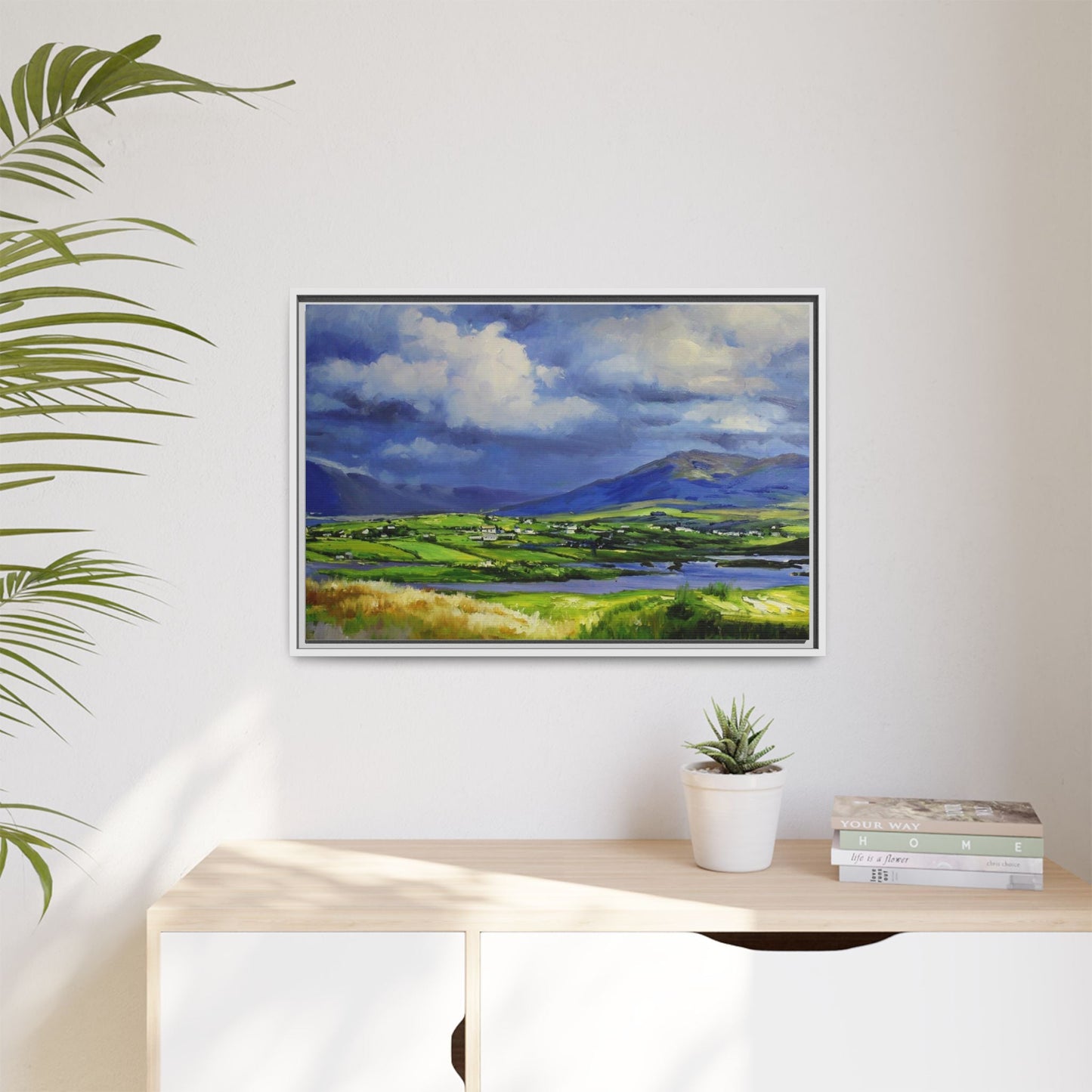 Connemara Fields - Stunning Irish landscape canvas print showcasing the serene beauty of Connemara's fields.