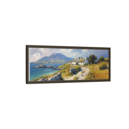 Blustery Day wall art featuring a dramatic wind-swept landscape in a pinewood frame.