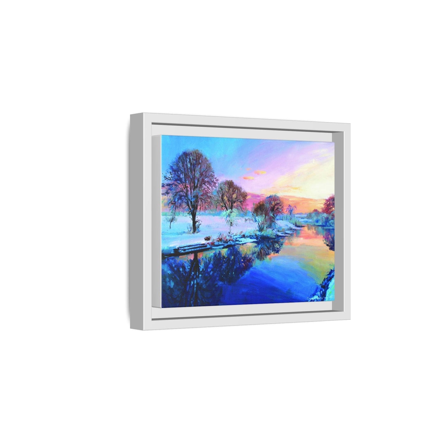 Winter Trees framed art – Premium pinewood frame with a cotton-polyester canvas print, featuring a protective coating for lasting beauty and timeless décor.