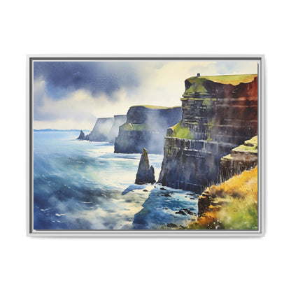 Watercolour of Cliffs of Moher – Beautiful Coastal Landscape Canvas Print