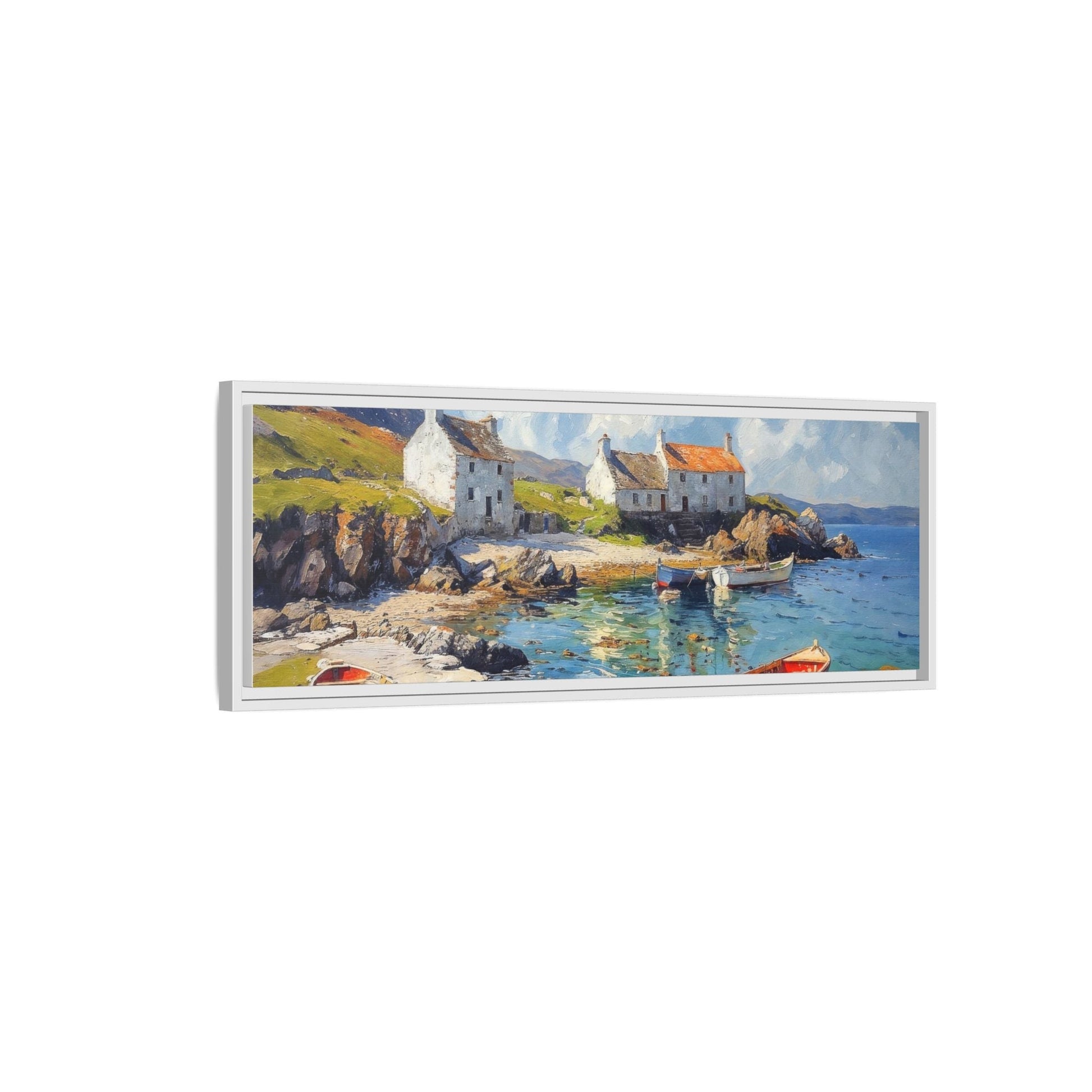 Island Harbour Coastal Landscape - Serene Wall Art Print for Home Décor