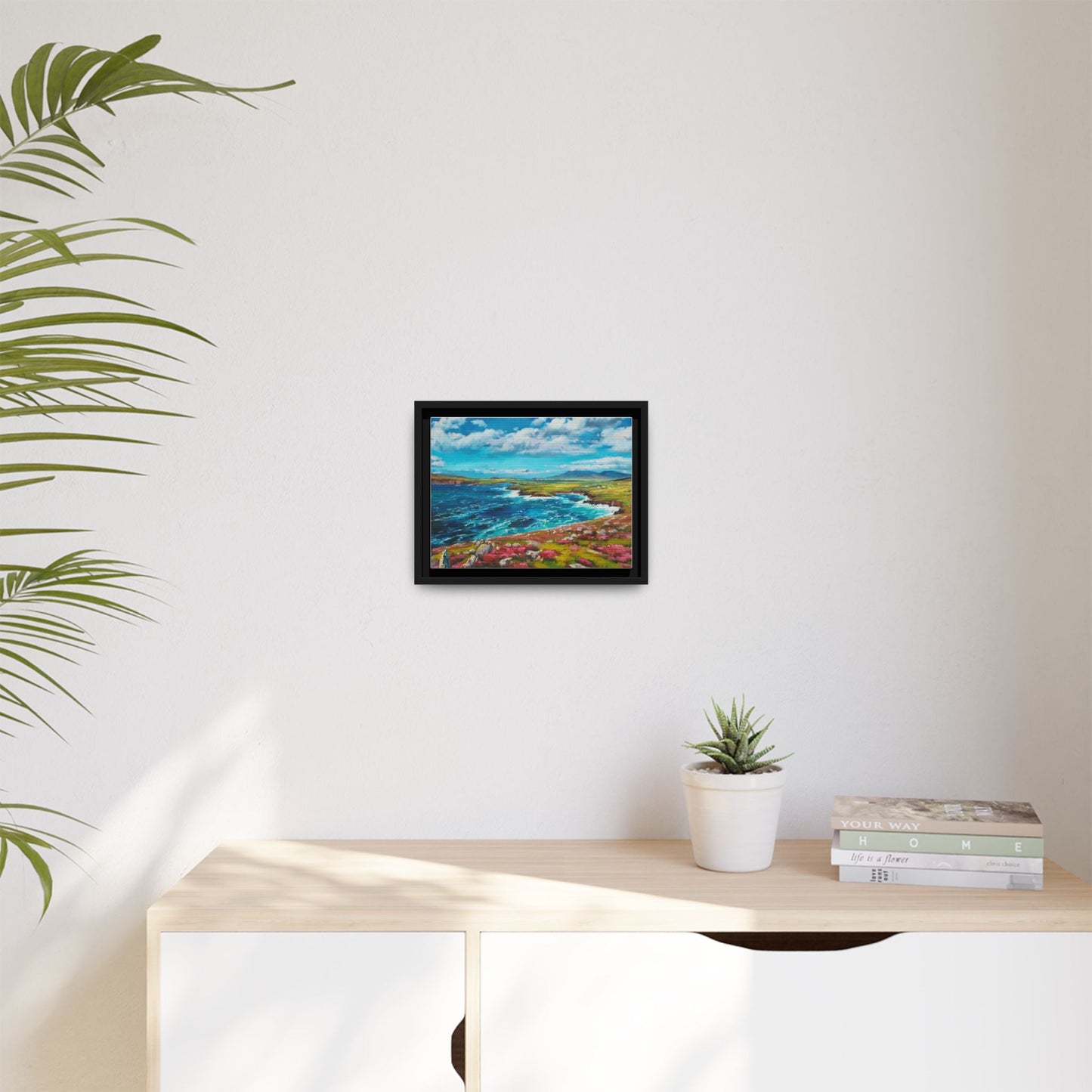 Dingle Peninsula wall art featuring a scenic view of Ireland's rugged coastline, printed on high-quality canvas with a premium frame.