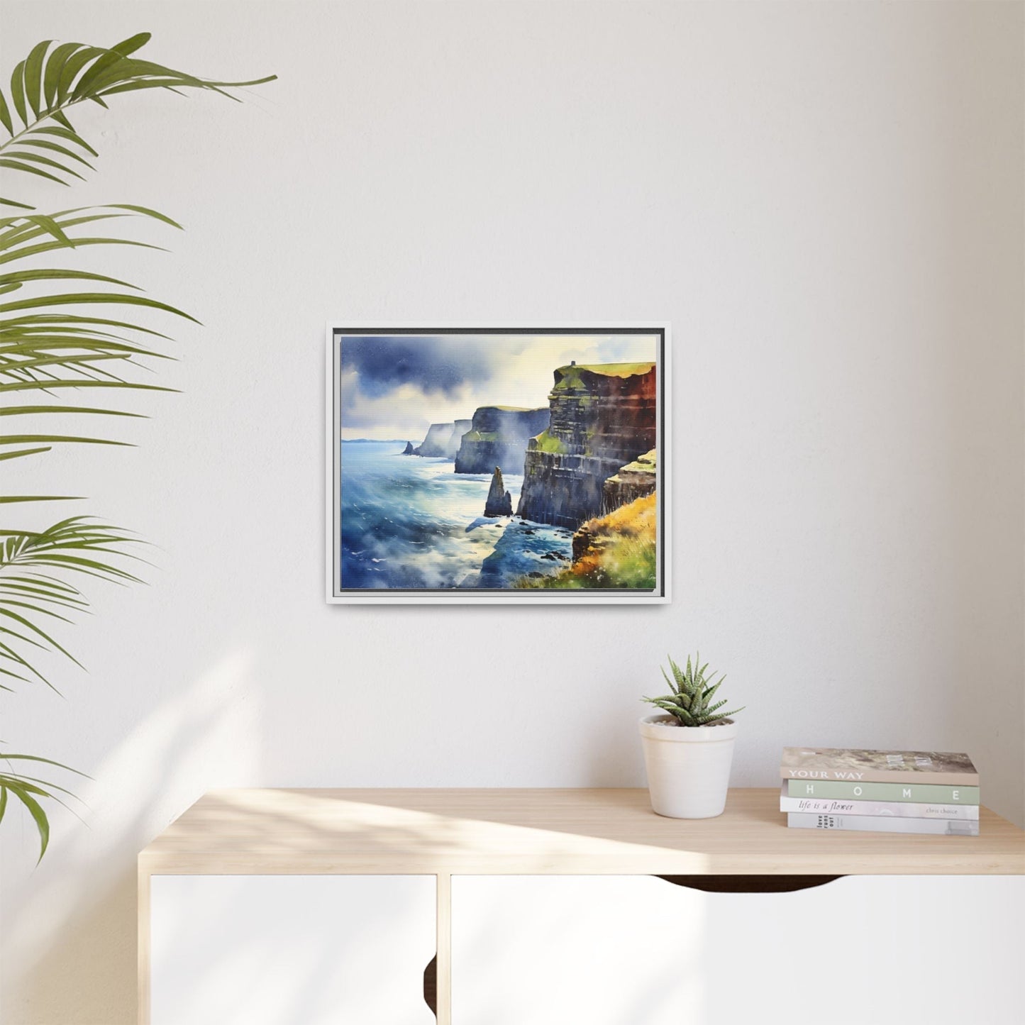 Watercolour of Cliffs of Moher – Beautiful Coastal Landscape Canvas Print