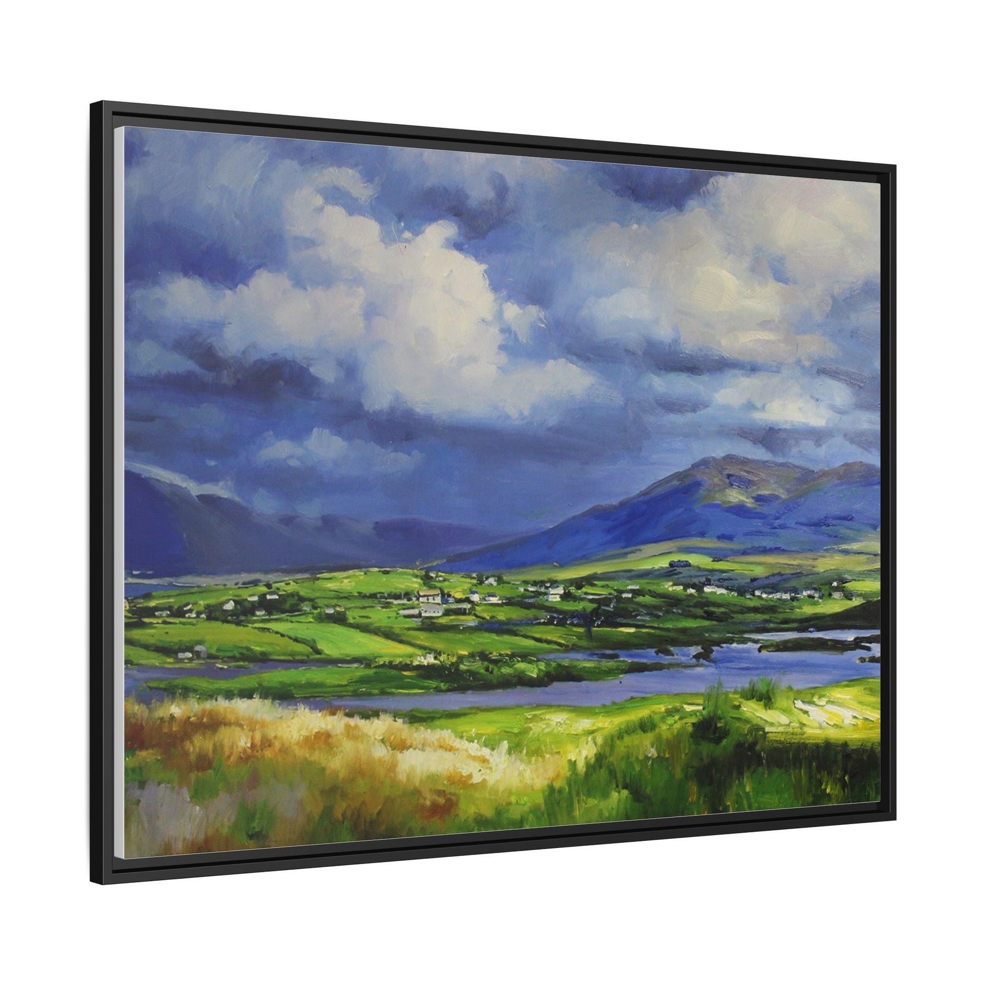 Connemara Fields - Stunning Irish landscape canvas print showcasing the serene beauty of Connemara's fields.