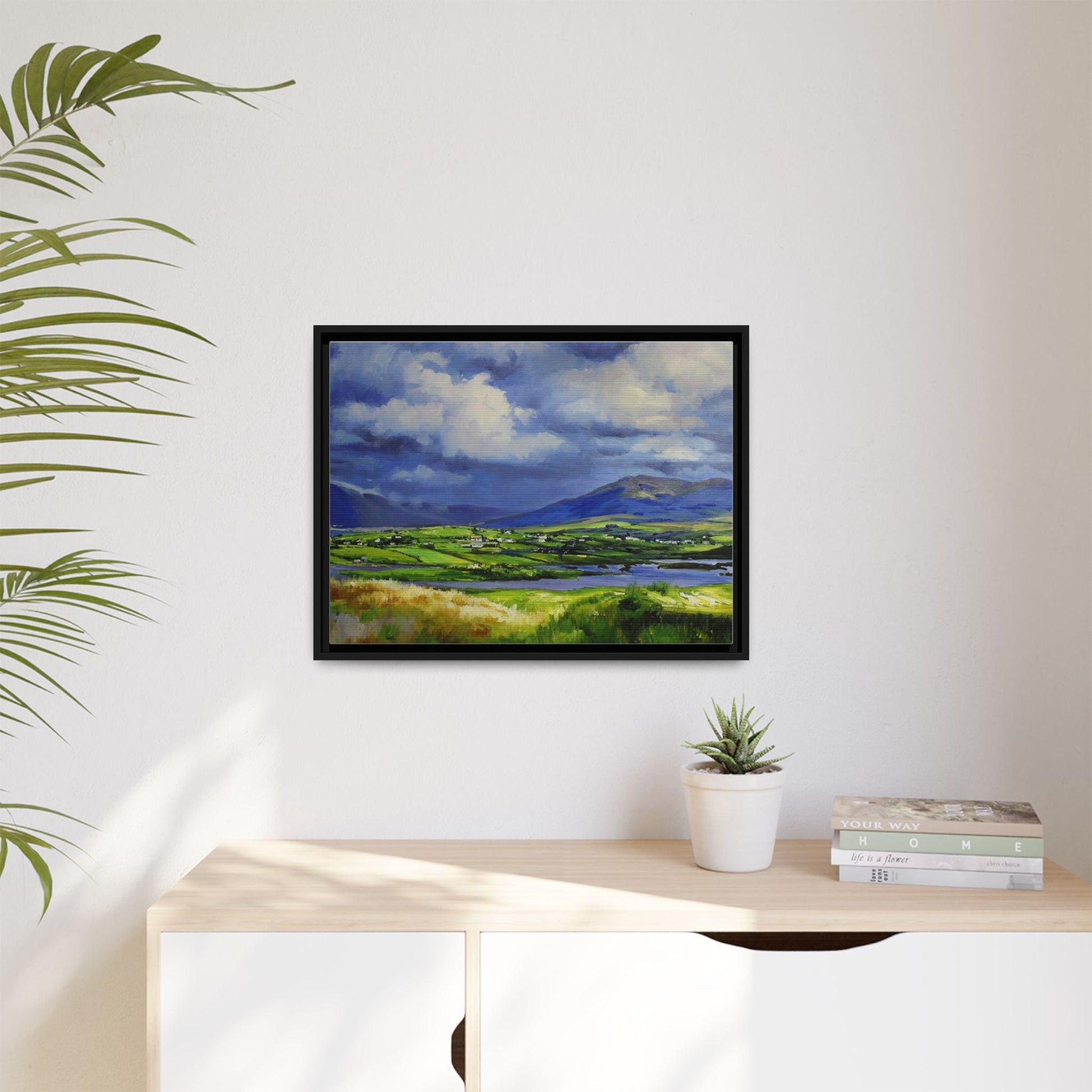 Connemara Fields - Stunning Irish landscape canvas print showcasing the serene beauty of Connemara's fields.