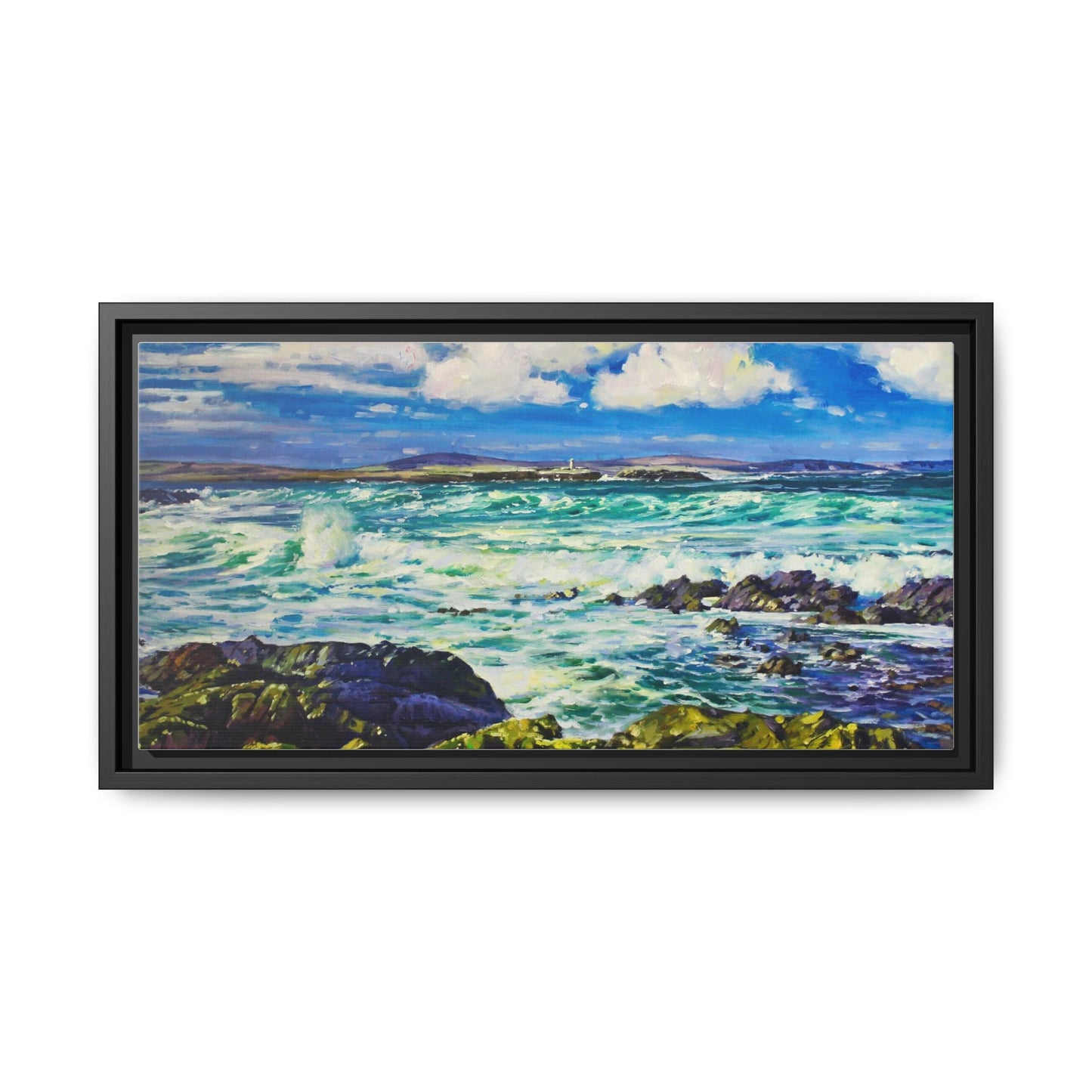 Ballyglass Lighthouse Erris wall art featuring the stunning coastal lighthouse, framed in premium materials for a perfect addition to any living space.