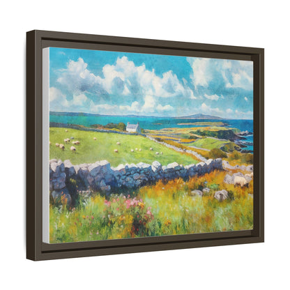 Far Flung Shores W.COL wall art featuring a serene coastal landscape, printed on high-quality canvas with a premium pinewood frame.