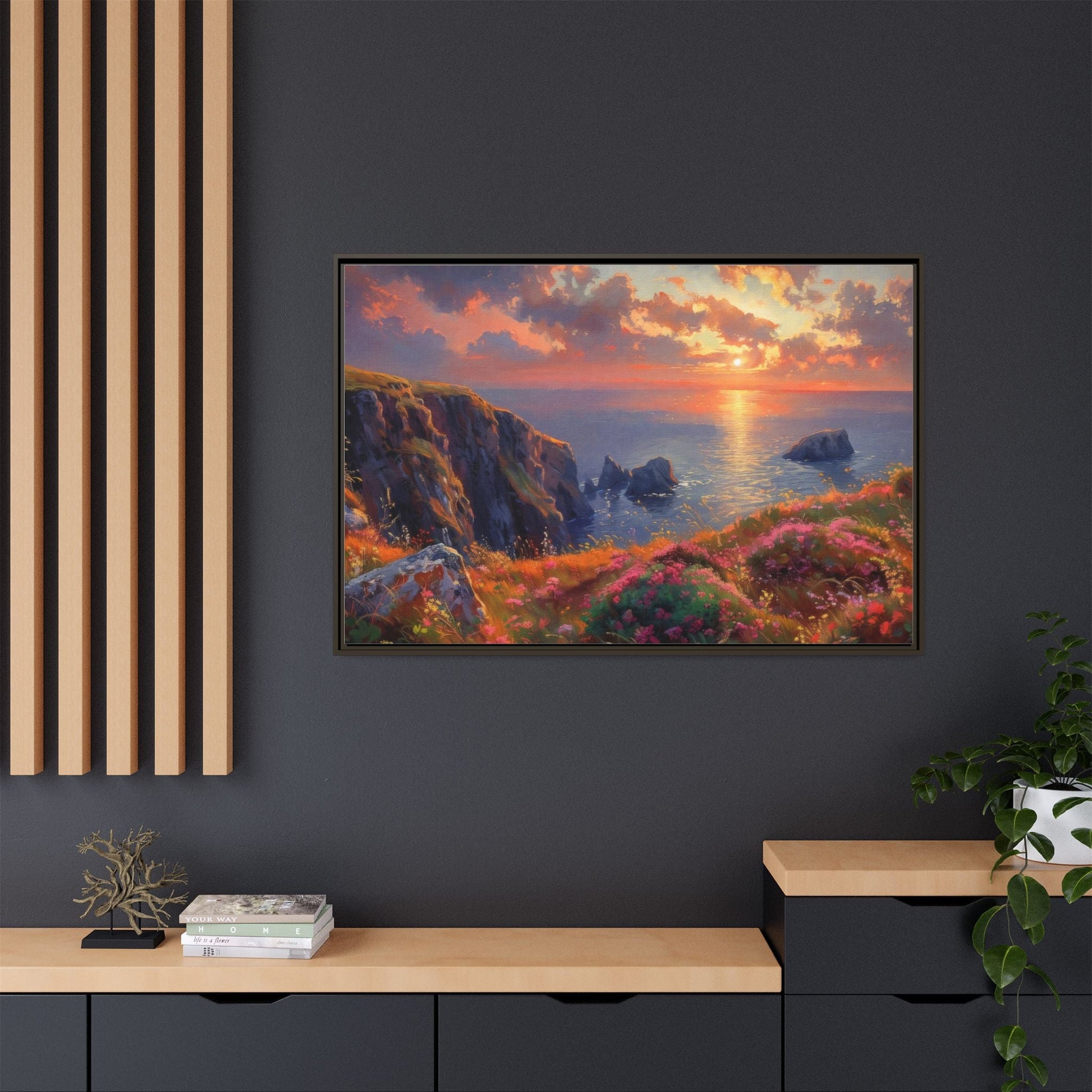 End of The Day wall art featuring a serene sunset landscape, printed on high-quality canvas to bring peaceful beauty and warmth to your home décor.