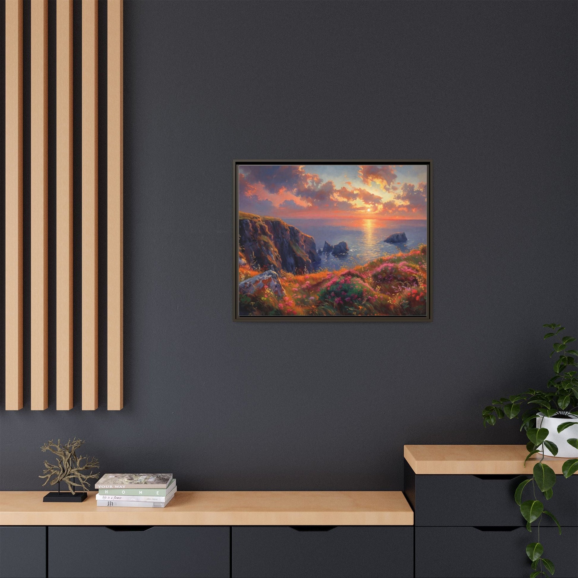 End of The Day wall art featuring a serene sunset landscape, printed on high-quality canvas to bring peaceful beauty and warmth to your home décor.