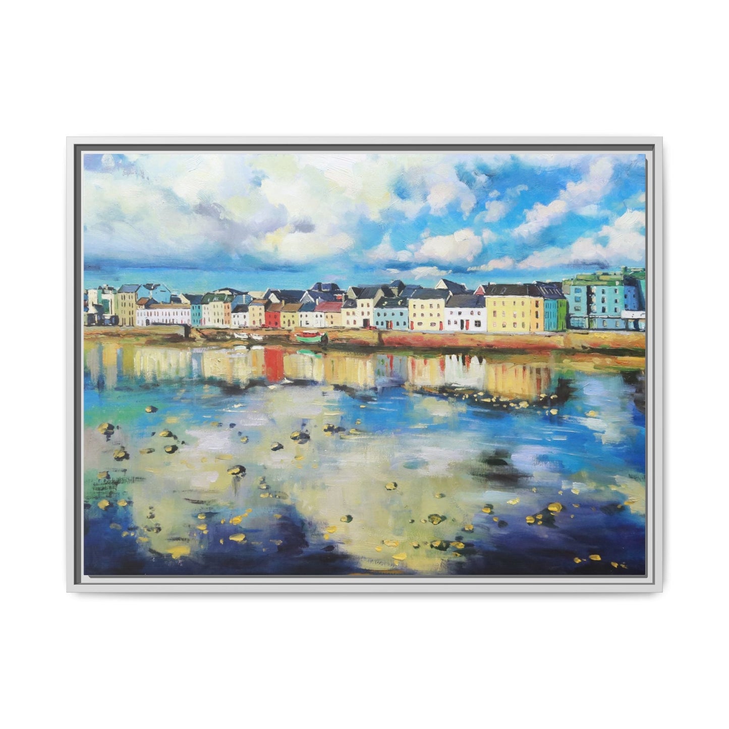 Galway Reflections wall art featuring serene Irish landscapes and water reflections, framed in premium quality wood.