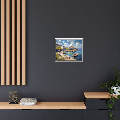 Island Harbour Coastal Landscape - Serene Wall Art Print for Home Décor