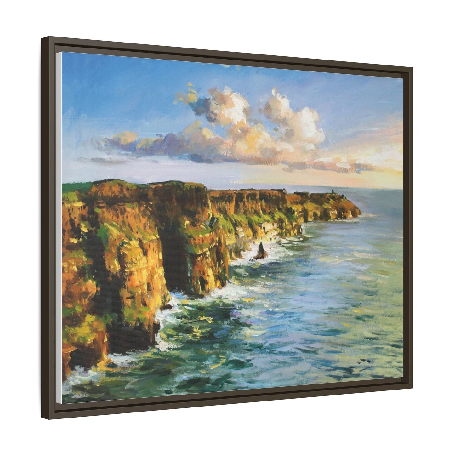 Cliffs of Moher wall art showcasing the dramatic Irish coastline, printed on high-quality canvas to bring natural beauty into your home décor.