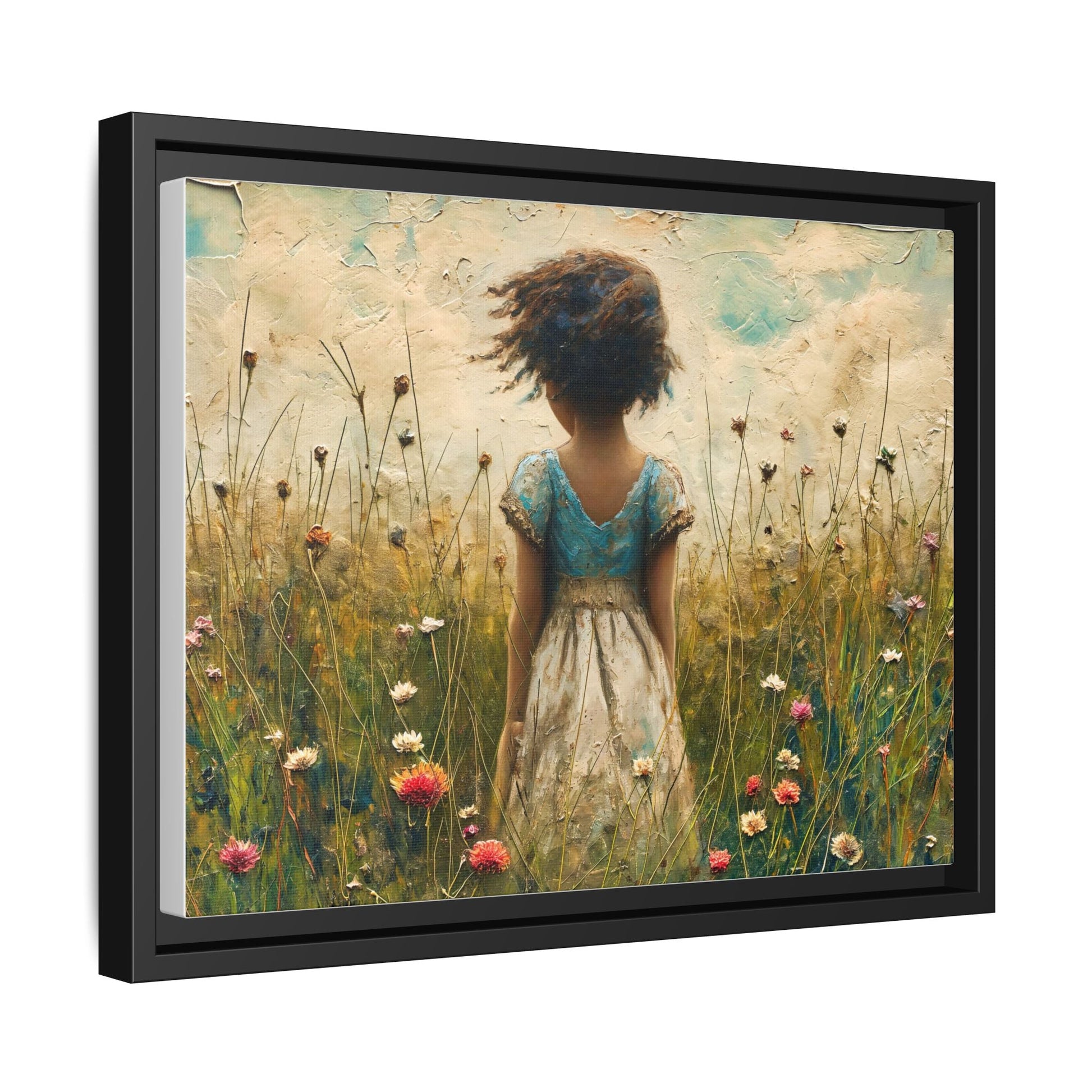 Young Girl In Flowers Wall Art - Graceful Portrait of Girl Surrounded by Flowers for Home Décor