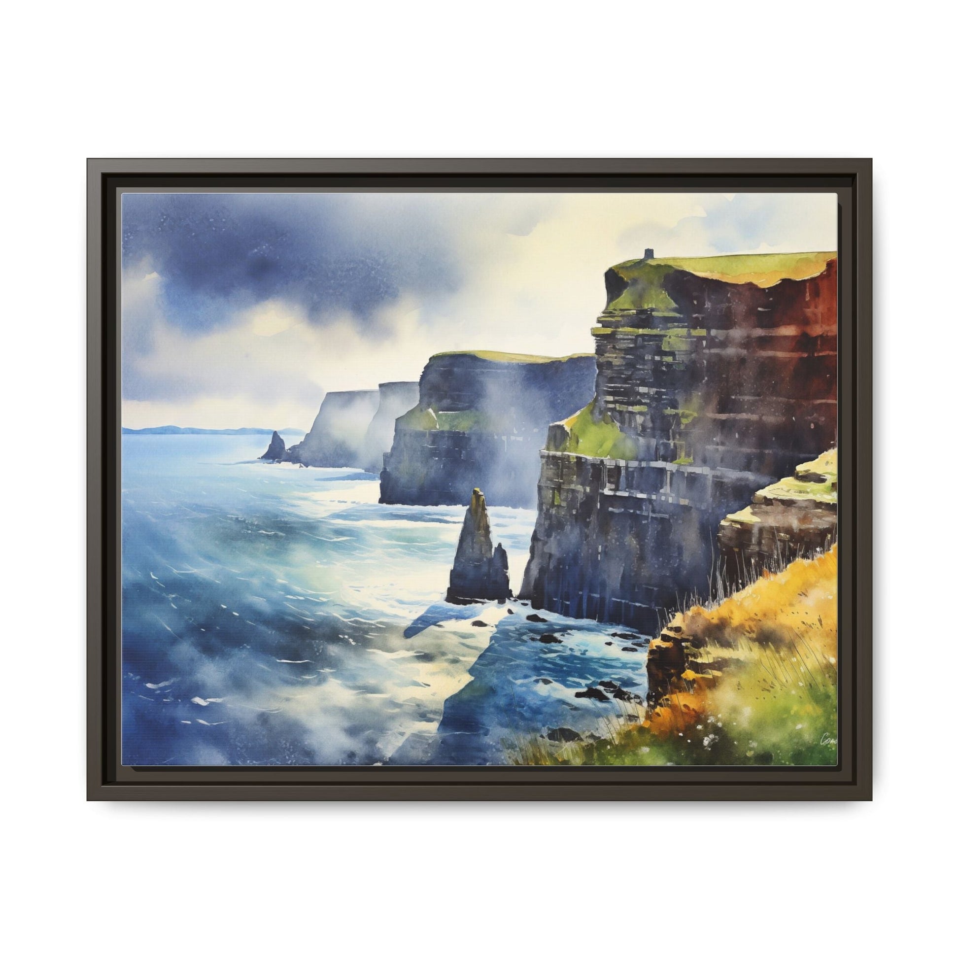 Watercolour of Cliffs of Moher – Beautiful Coastal Landscape Canvas Print