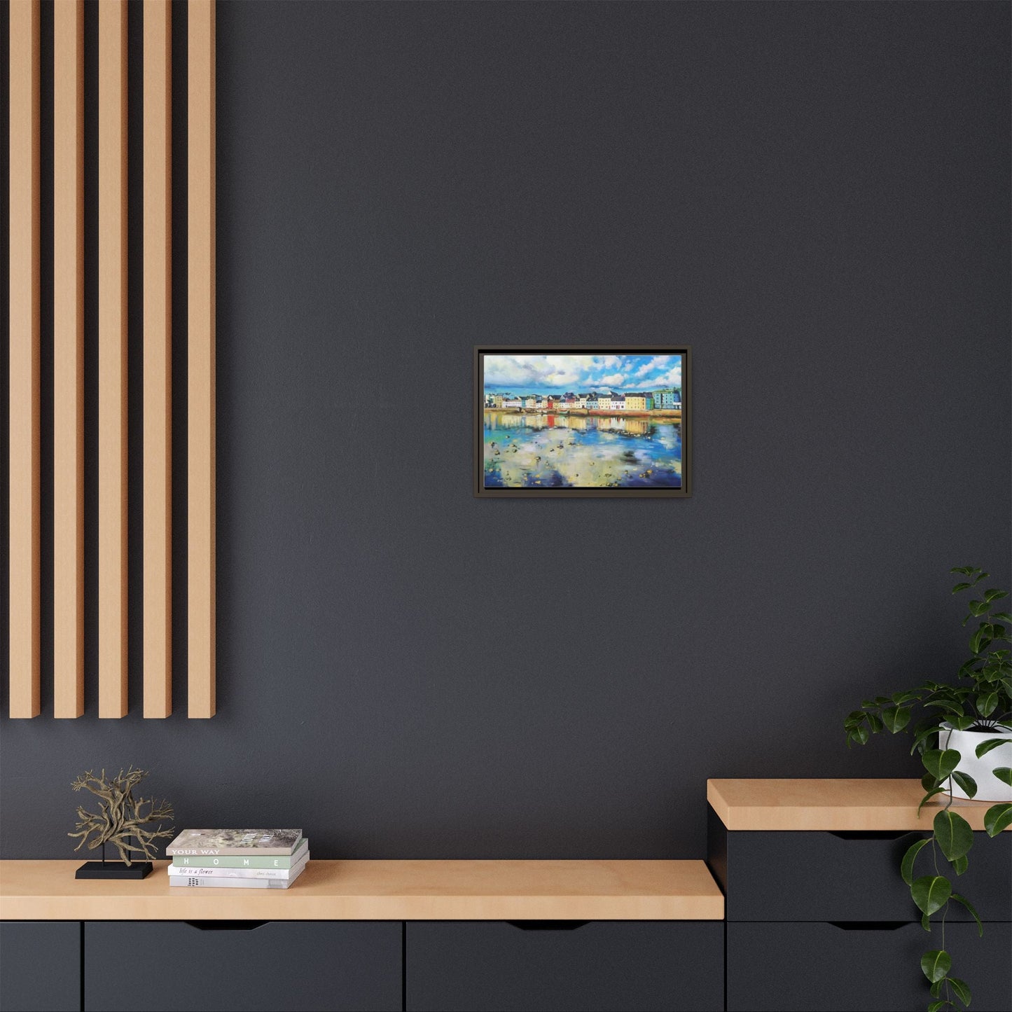 Galway Reflections wall art featuring serene Irish landscapes and water reflections, framed in premium quality wood.