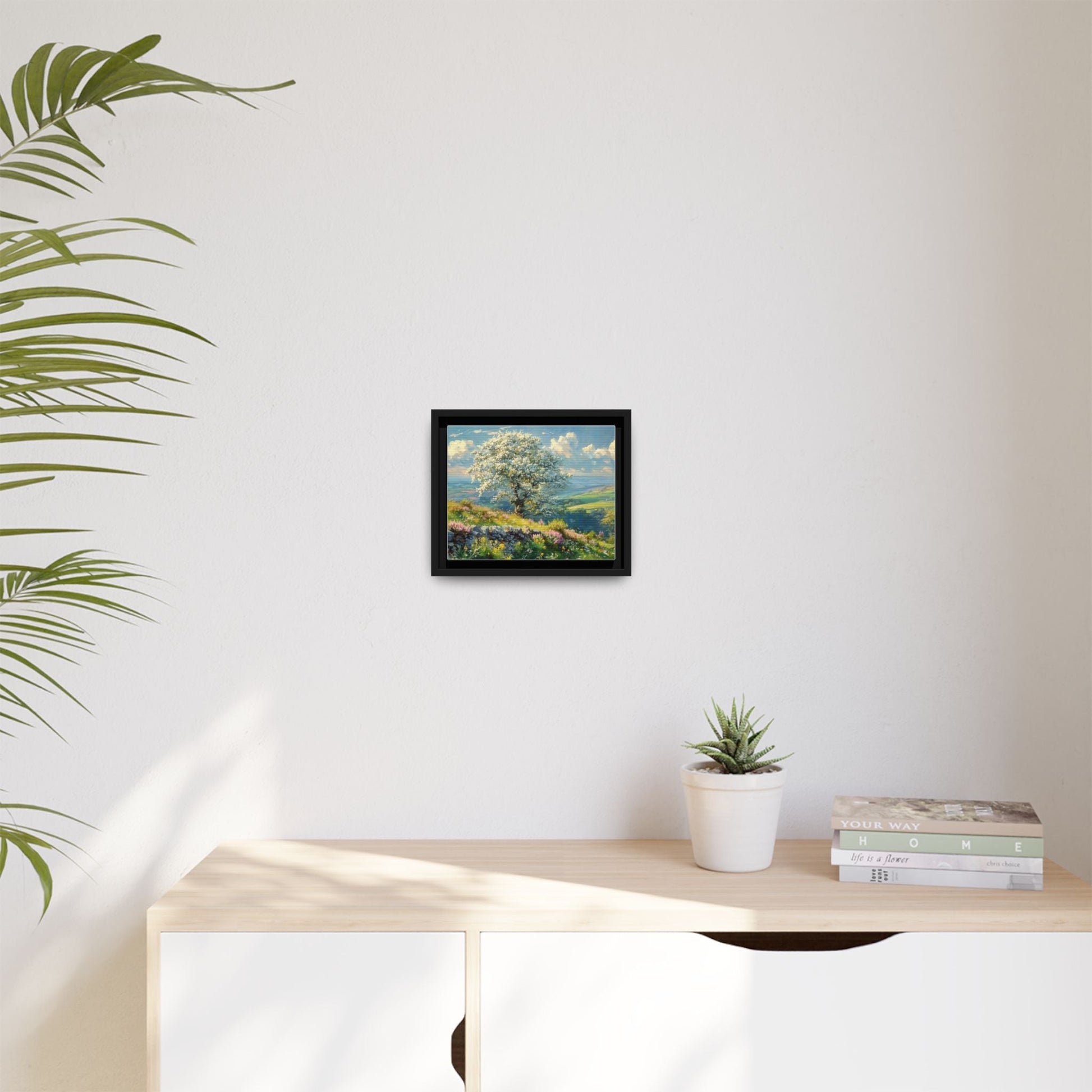 Whitethorn in Bloom wall art featuring a vibrant scene of blooming whitethorn trees, printed on high-quality canvas for a natural and timeless décor.