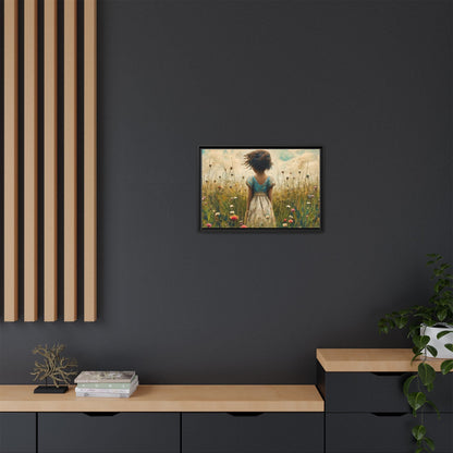 Young Girl In Flowers Wall Art - Graceful Portrait of Girl Surrounded by Flowers for Home Décor