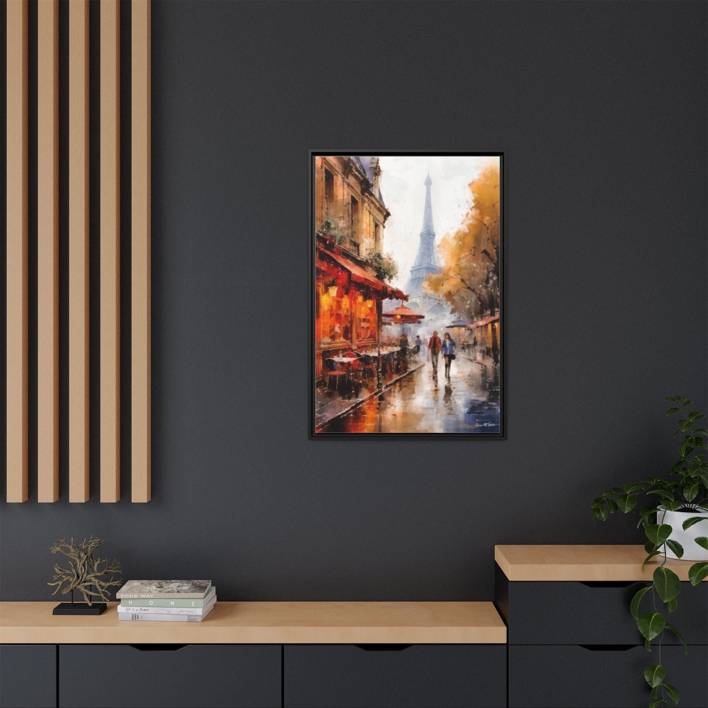 Eiffel Tower wall art featuring the iconic Paris landmark, printed on high-quality canvas to bring timeless beauty and elegance to your home décor.