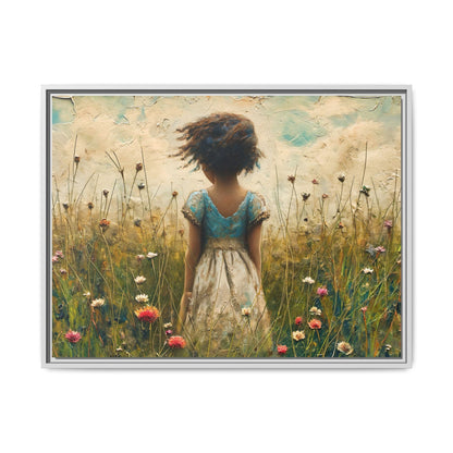 Young Girl In Flowers Wall Art - Graceful Portrait of Girl Surrounded by Flowers for Home Décor