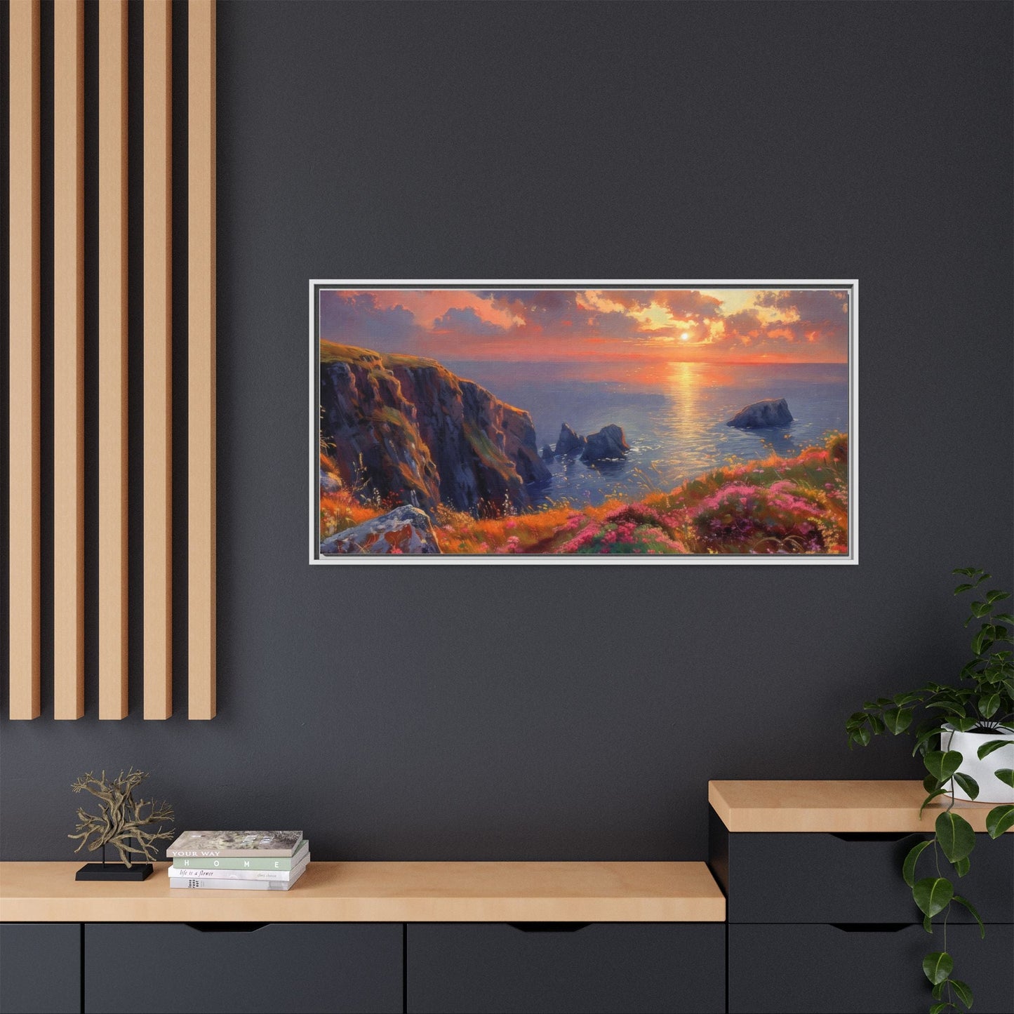 End of The Day wall art featuring a serene sunset landscape, printed on high-quality canvas to bring peaceful beauty and warmth to your home décor.