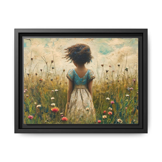 Young Girl In Flowers Wall Art - Graceful Portrait of Girl Surrounded by Flowers for Home Décor