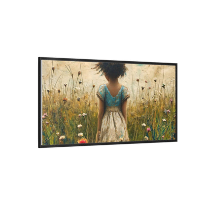 Young Girl In Flowers Wall Art - Graceful Portrait of Girl Surrounded by Flowers for Home Décor