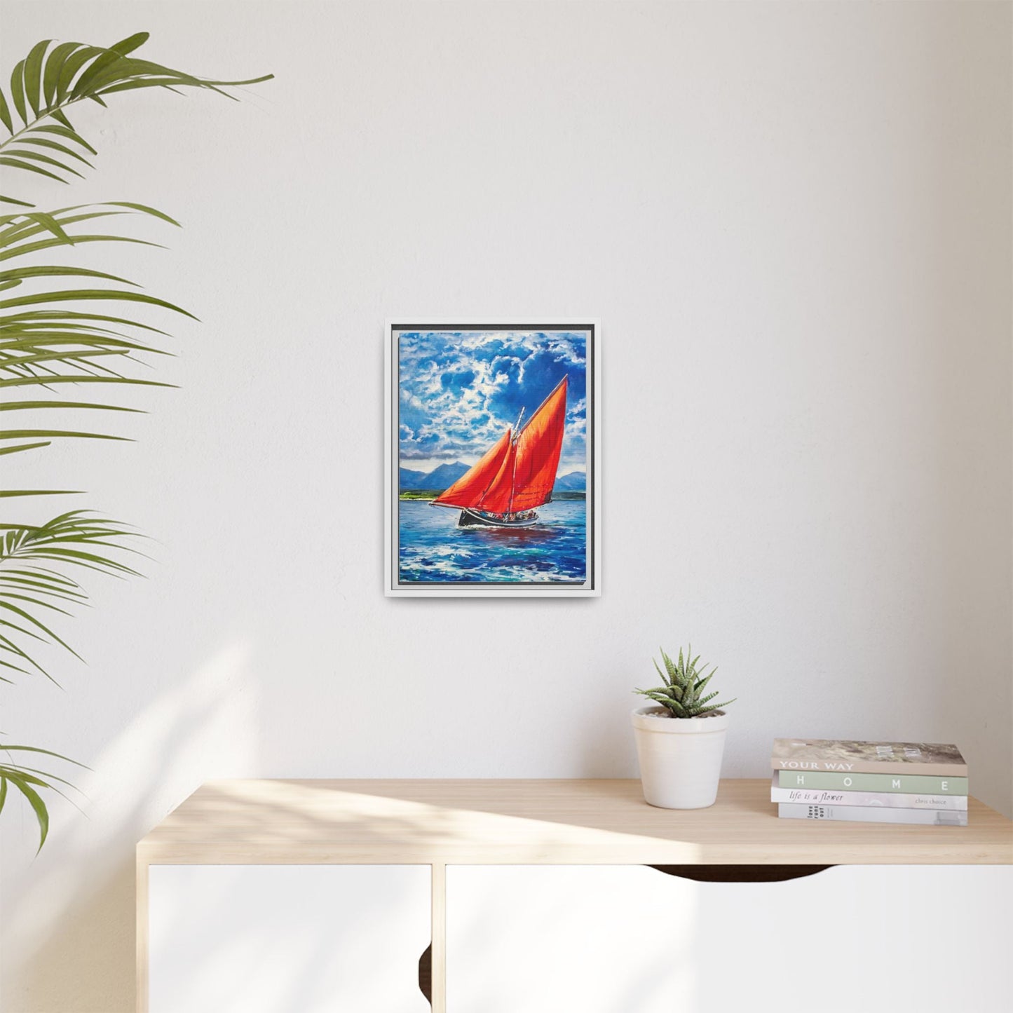 Single Galway Hooker – Premium Pinewood Art Frame for Timeless Décor