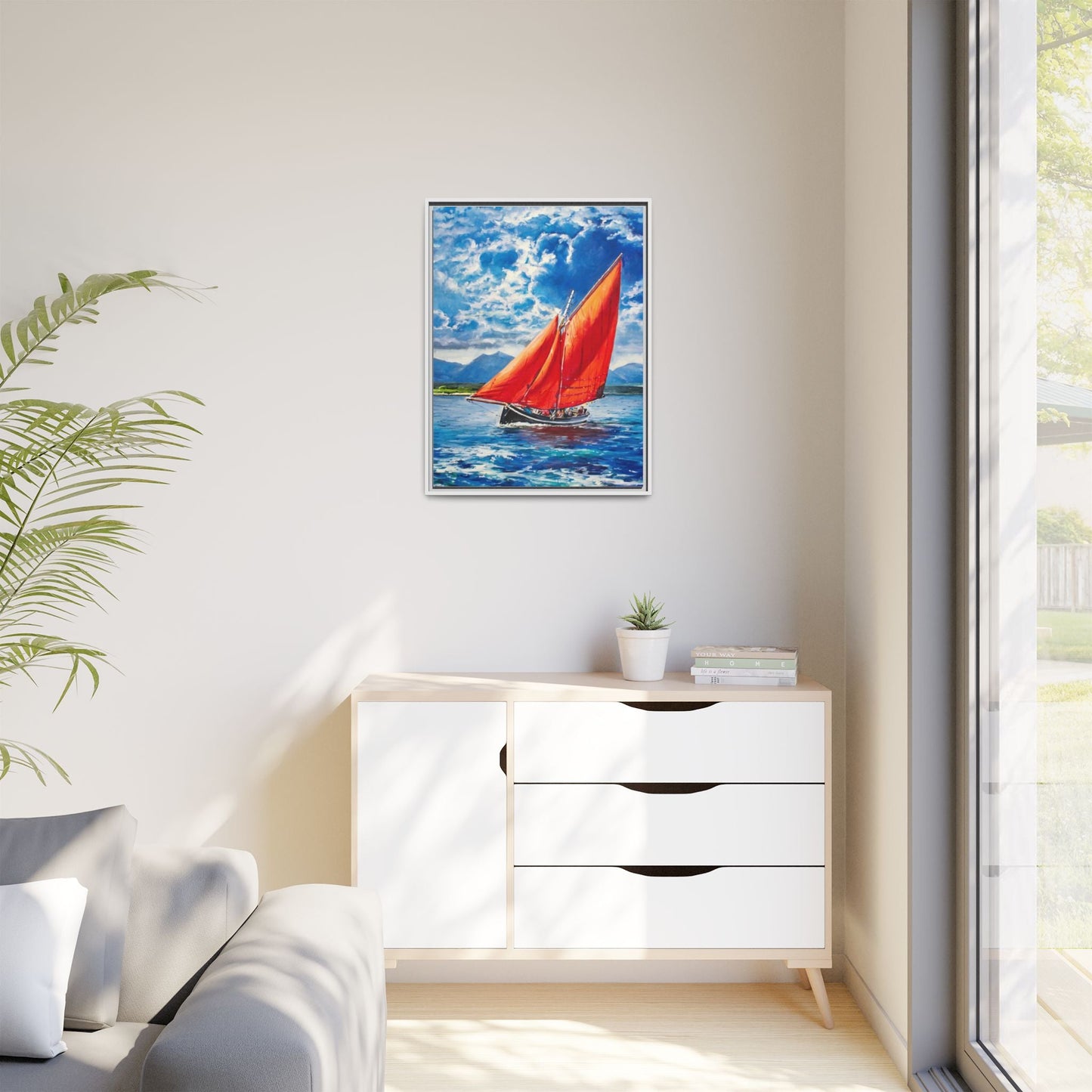 Single Galway Hooker – Premium Pinewood Art Frame for Timeless Décor