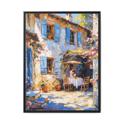 Premium Café Tables Frame with Cotton-Polyester Canvas Print