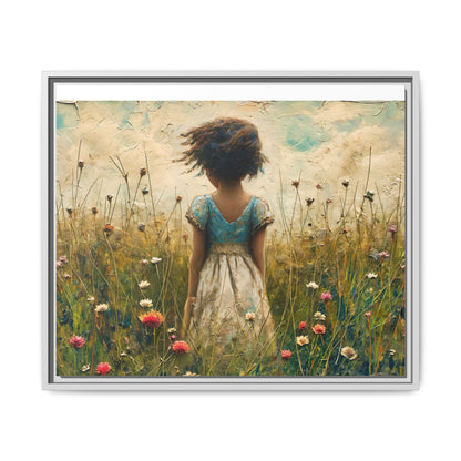 Young Girl In Flowers Wall Art - Graceful Portrait of Girl Surrounded by Flowers for Home Décor