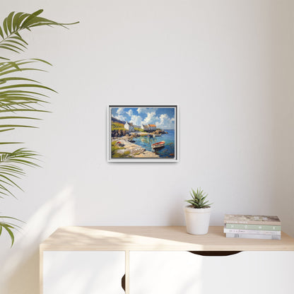 Island Harbour Coastal Landscape - Serene Wall Art Print for Home Décor