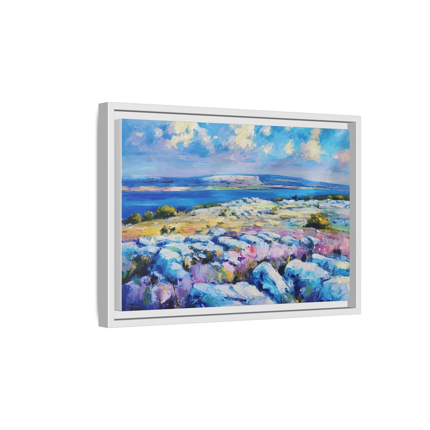 Burren 3 wall art featuring a scenic view of the Burren region in Ireland, printed on high-quality canvas with a premium frame for timeless décor