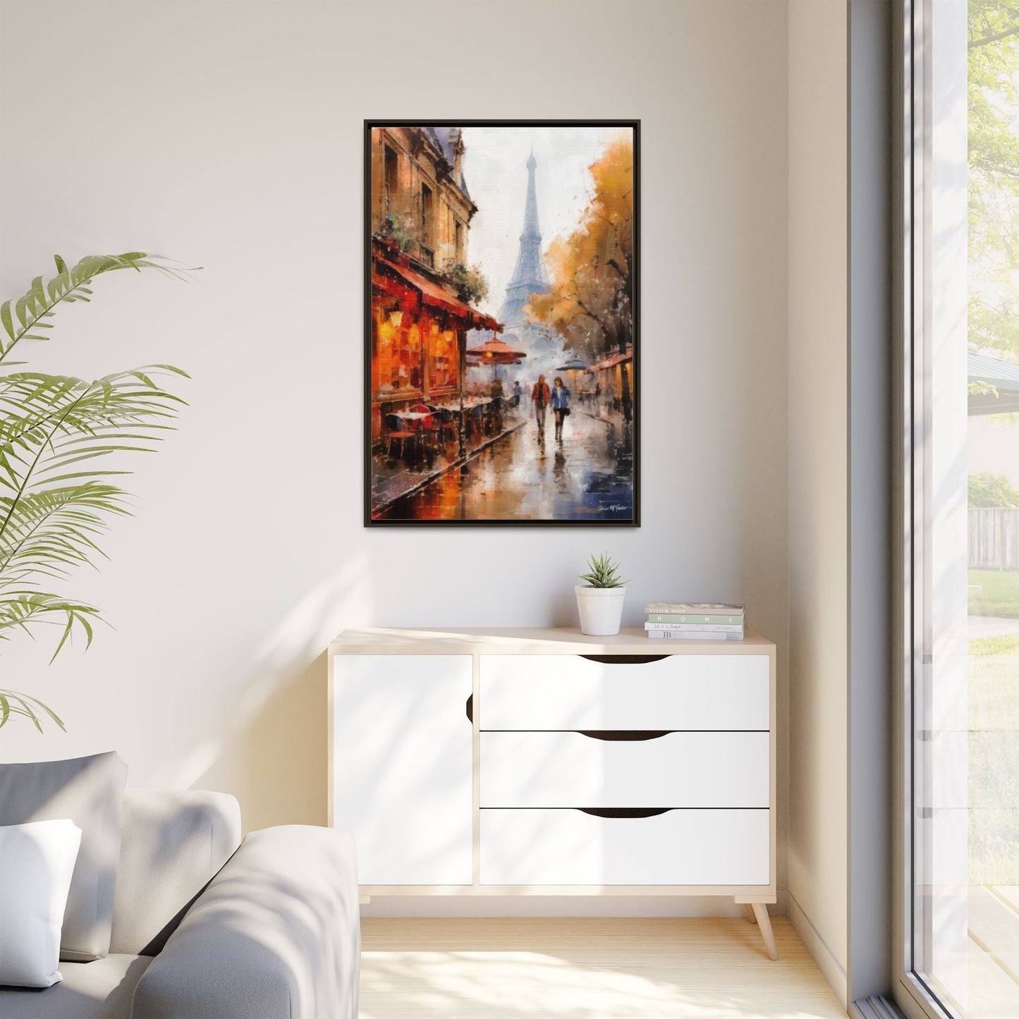 Eiffel Tower wall art featuring the iconic Paris landmark, printed on high-quality canvas to bring timeless beauty and elegance to your home décor.