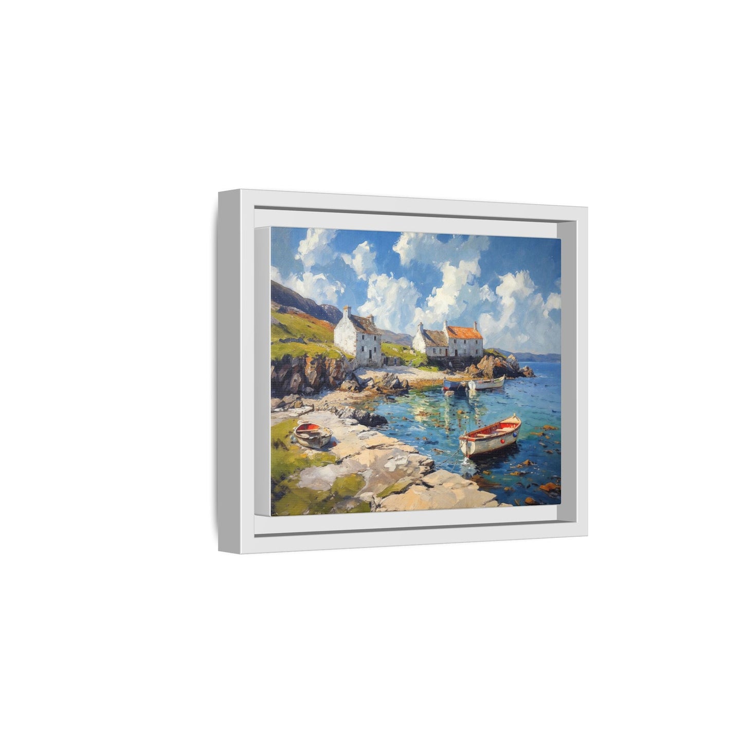 Island Harbour Coastal Landscape - Serene Wall Art Print for Home Décor