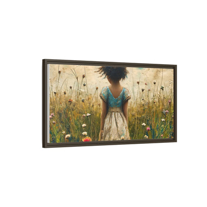 Young Girl In Flowers Wall Art - Graceful Portrait of Girl Surrounded by Flowers for Home Décor