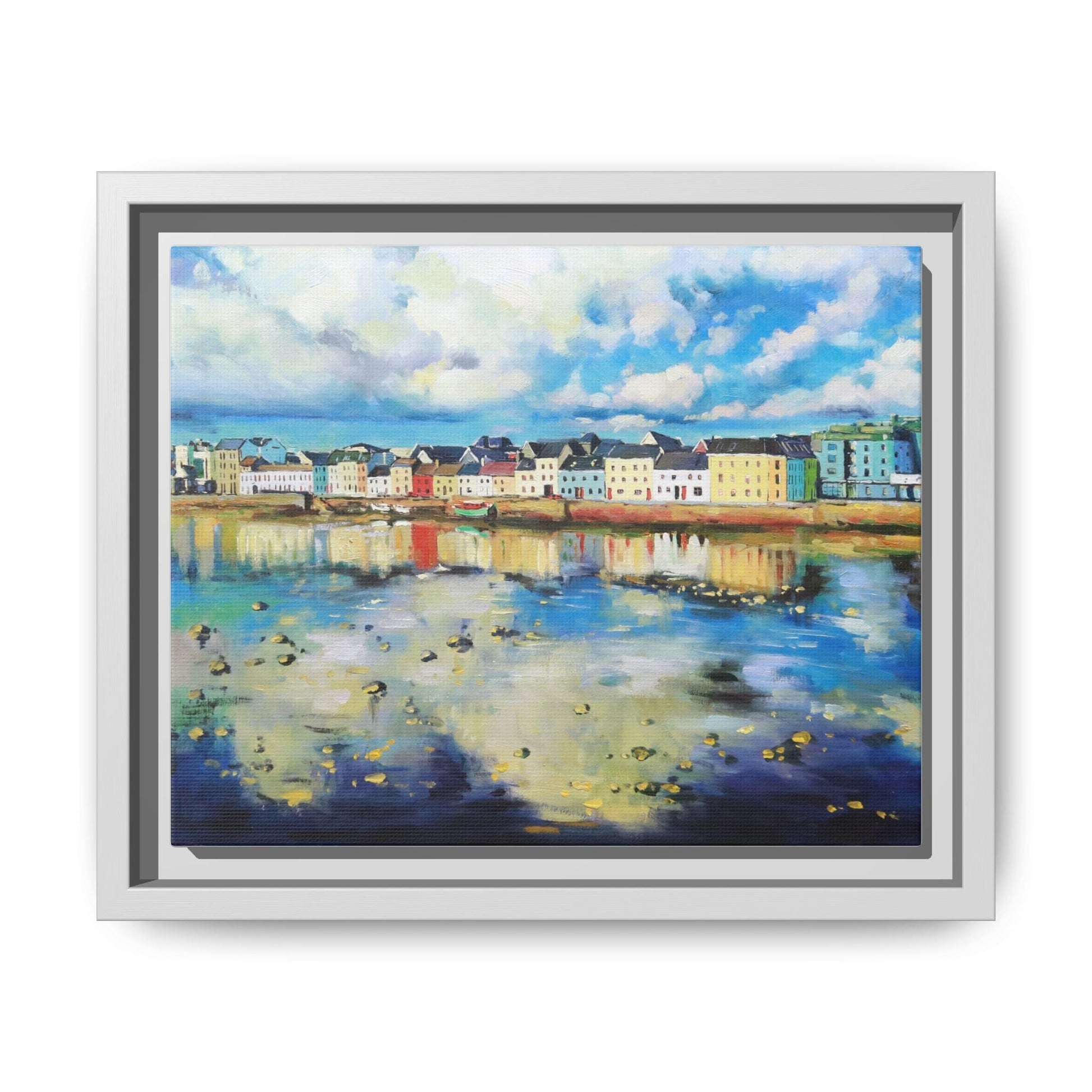 Galway Reflections wall art featuring serene Irish landscapes and water reflections, framed in premium quality wood.