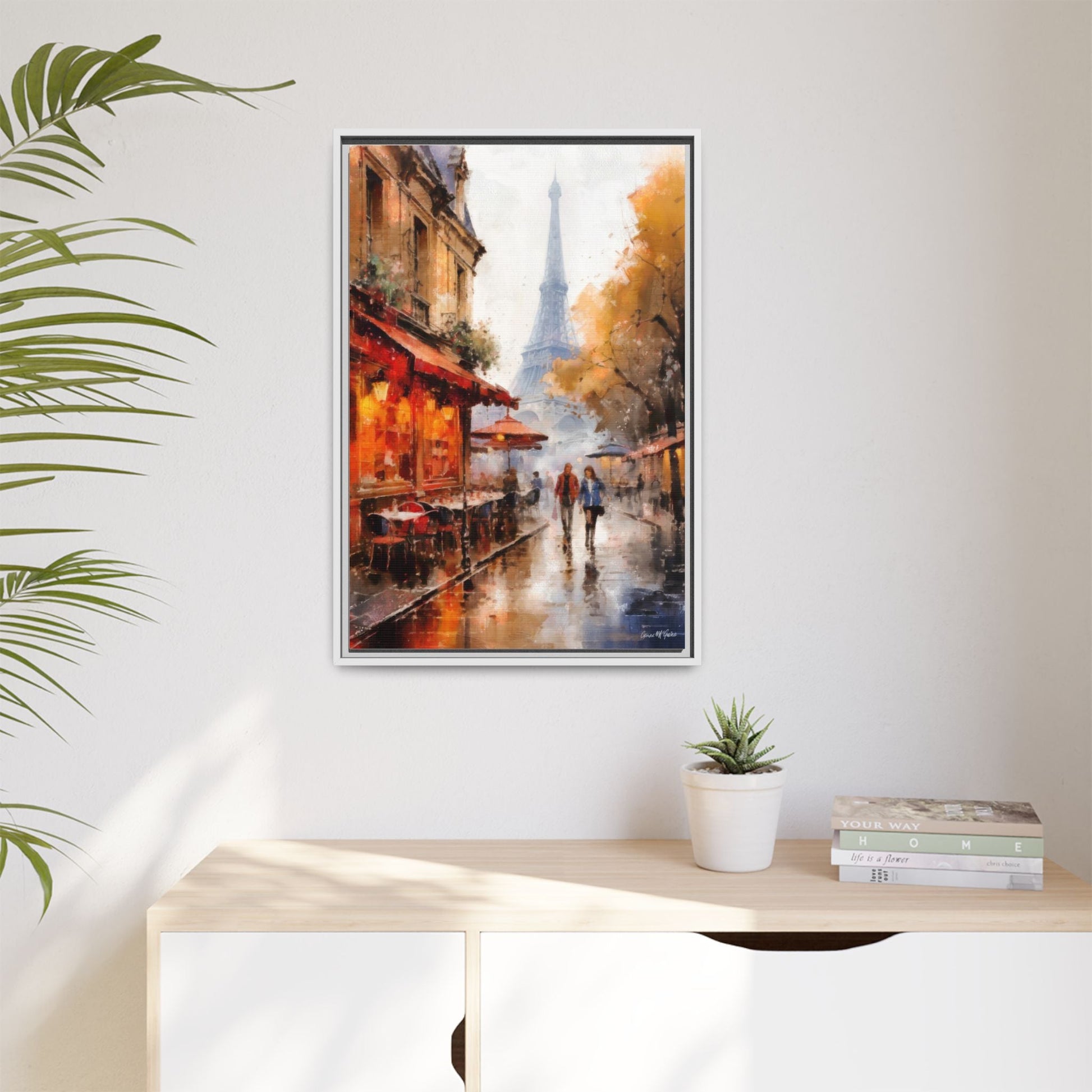 Eiffel Tower wall art featuring the iconic Paris landmark, printed on high-quality canvas to bring timeless beauty and elegance to your home décor.