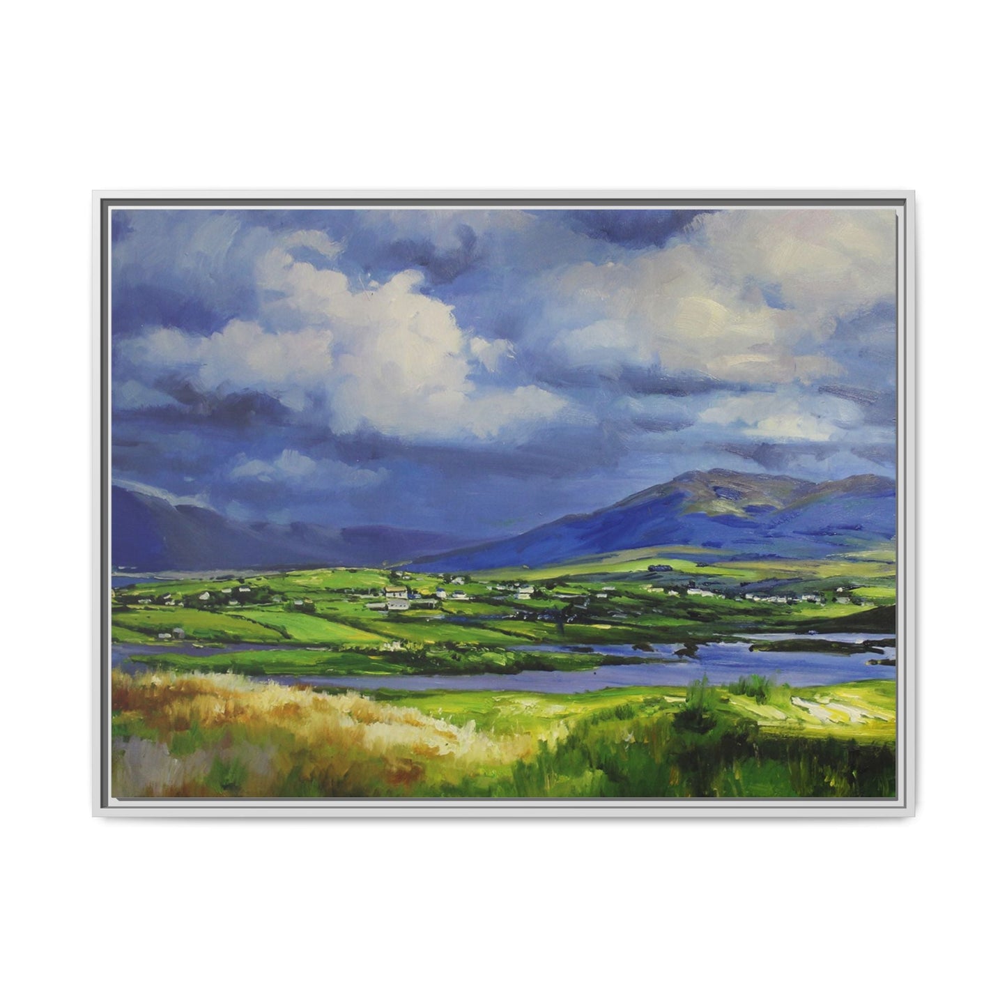 Connemara Fields - Stunning Irish landscape canvas print showcasing the serene beauty of Connemara's fields.