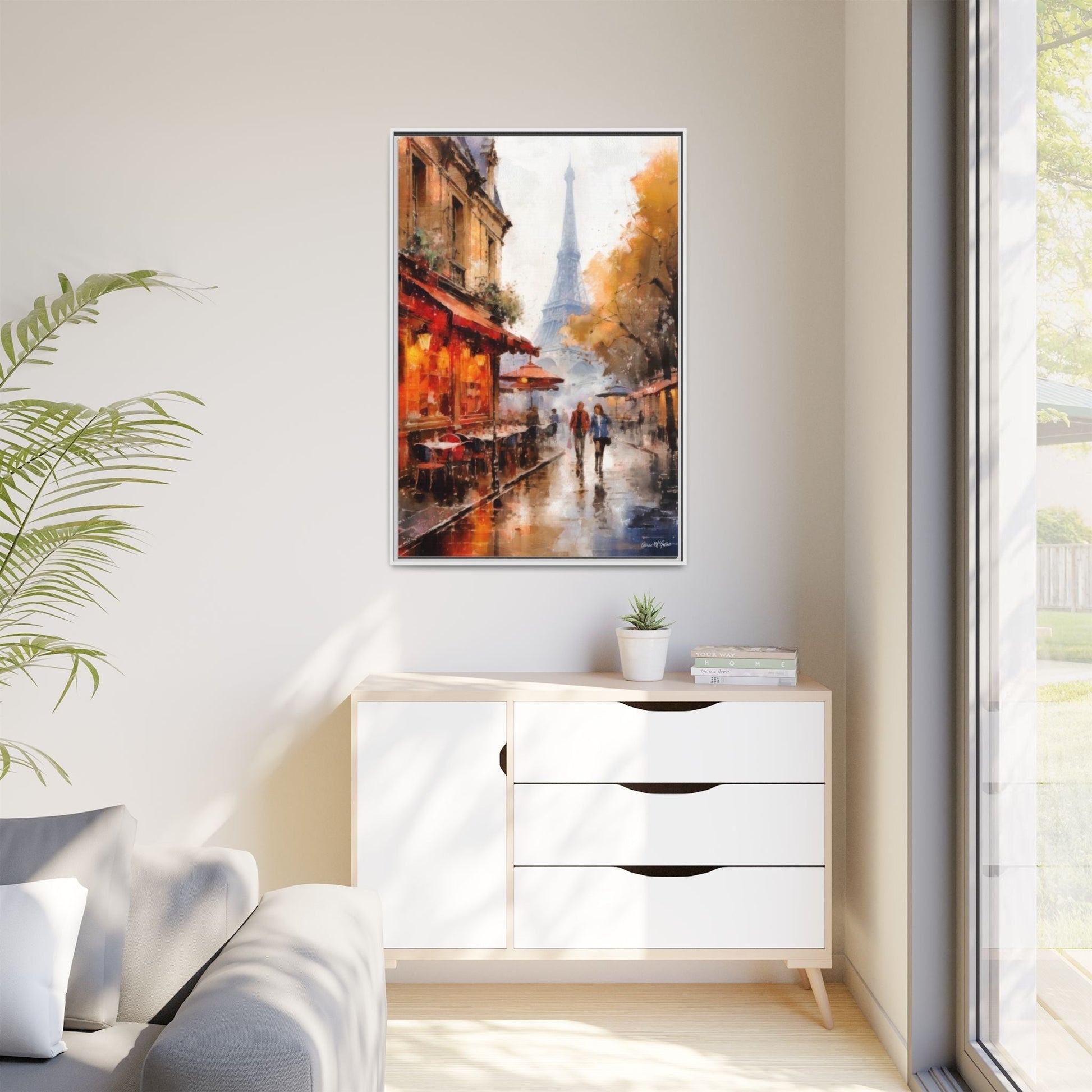 Eiffel Tower wall art featuring the iconic Paris landmark, printed on high-quality canvas to bring timeless beauty and elegance to your home décor.