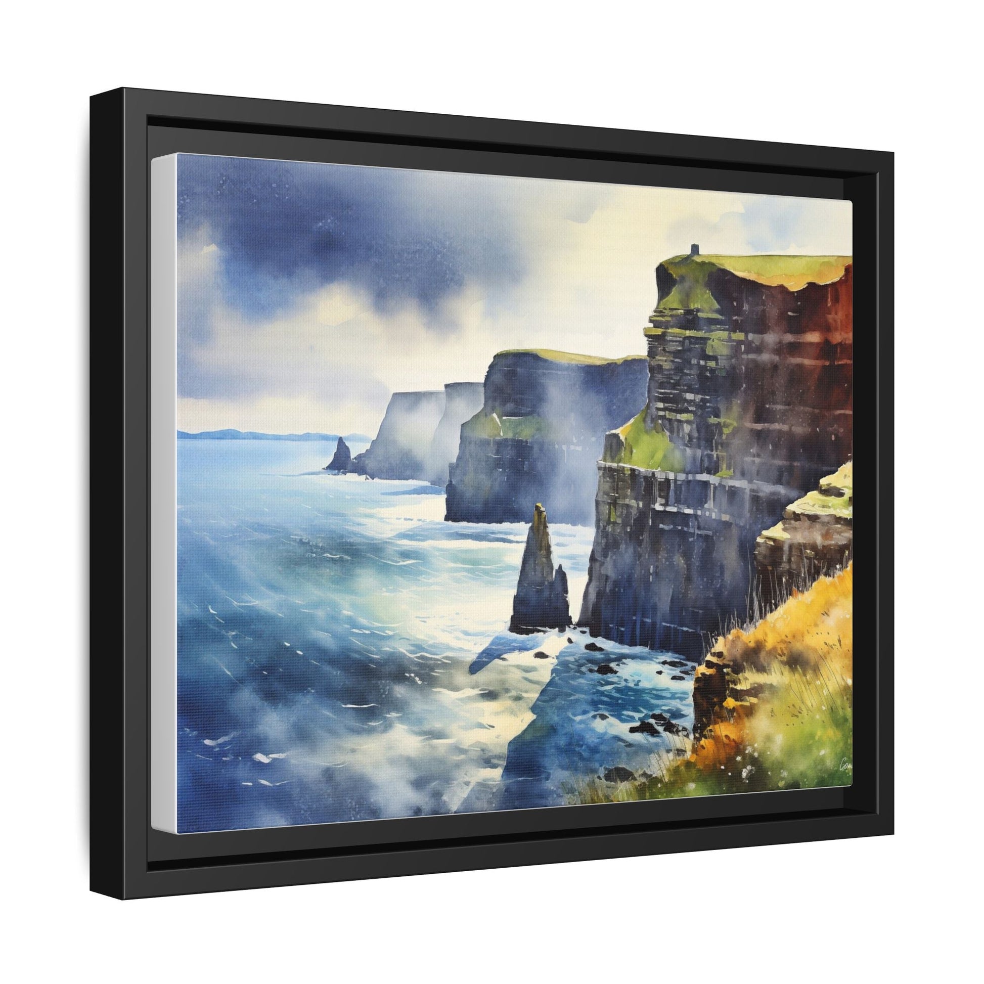 Watercolour of Cliffs of Moher – Beautiful Coastal Landscape Canvas Print