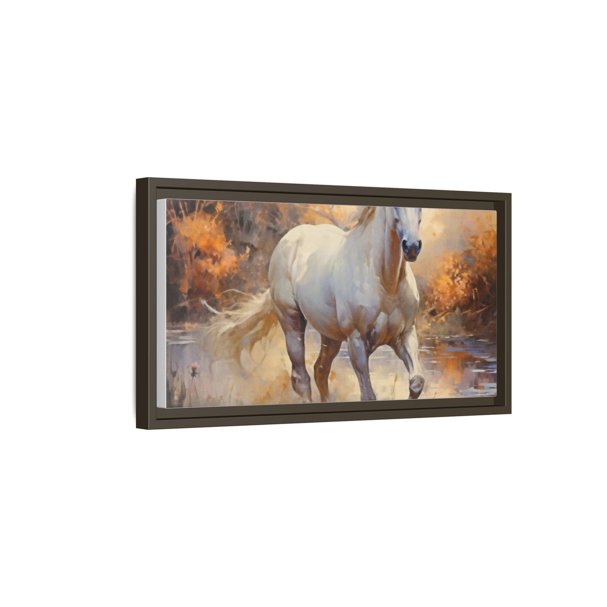 Arabian Horse – Elegant Pinewood Framed Wall Art for Timeless Décor