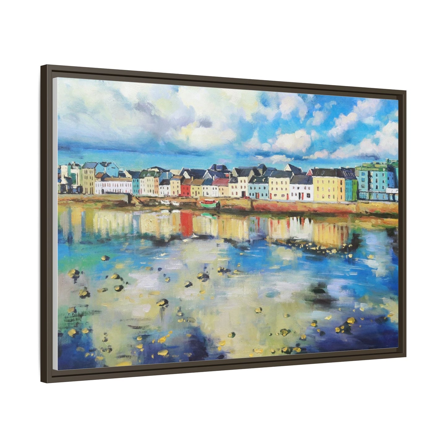 Galway Reflections wall art featuring serene Irish landscapes and water reflections, framed in premium quality wood.