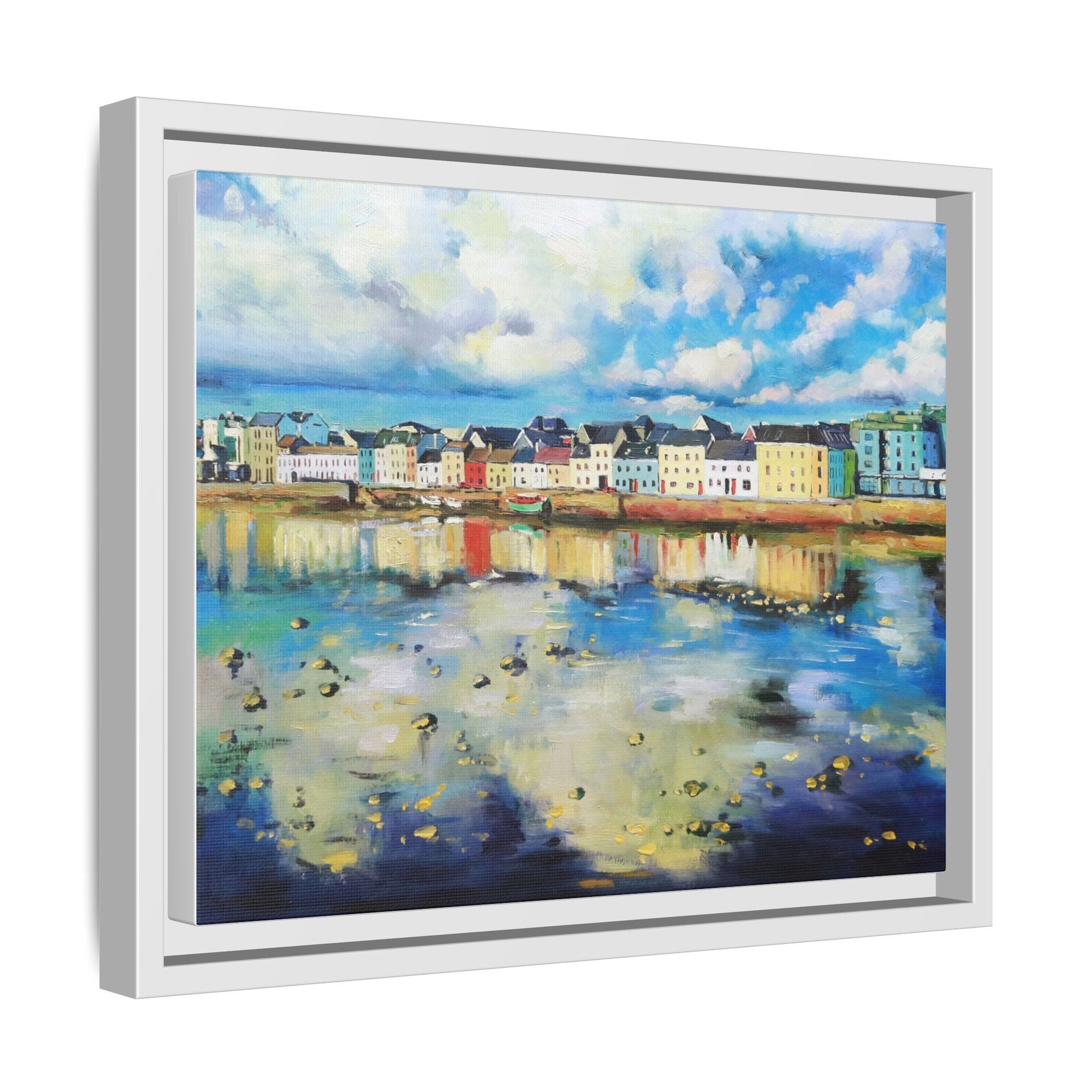 Galway Reflections wall art featuring serene Irish landscapes and water reflections, framed in premium quality wood.