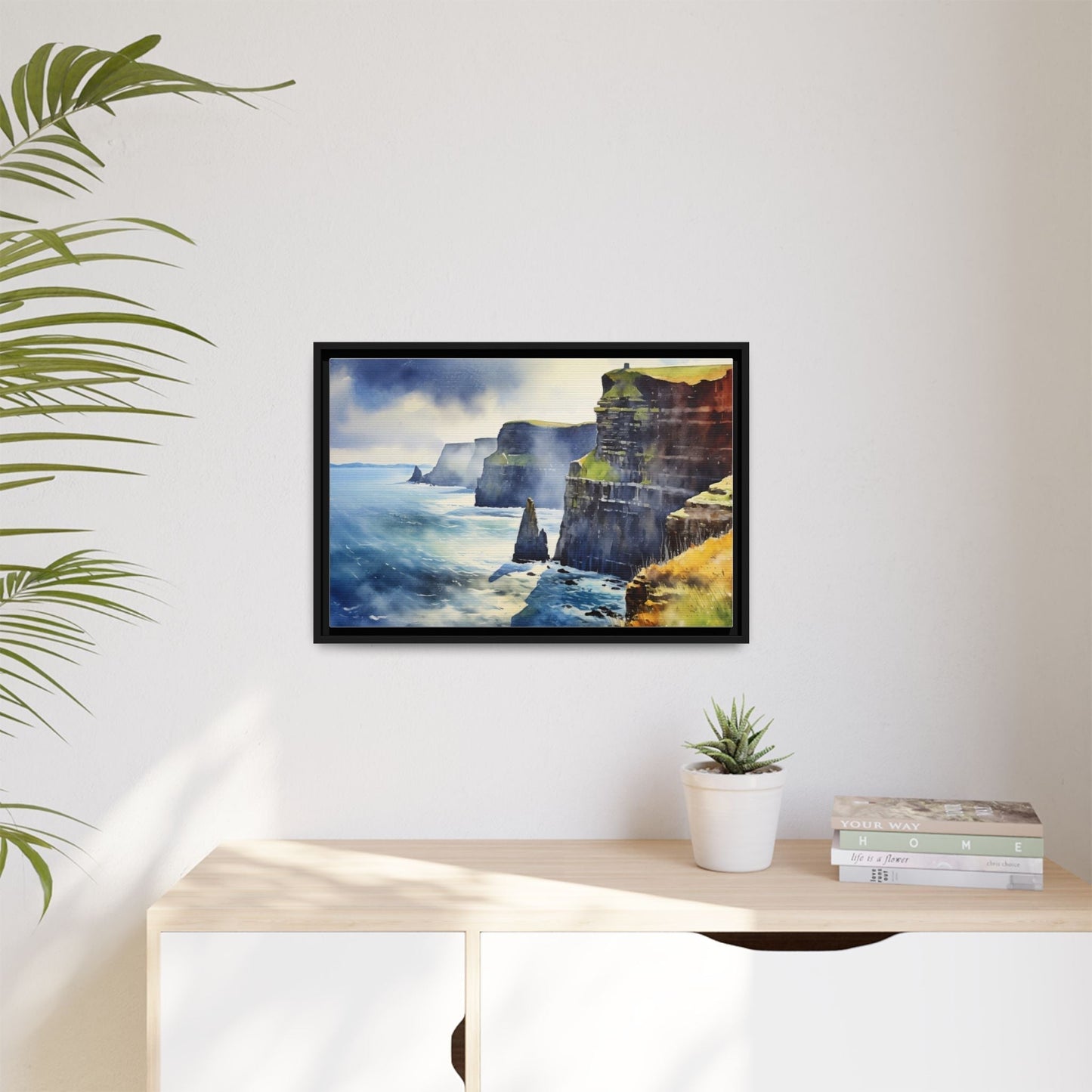 Watercolour of Cliffs of Moher – Beautiful Coastal Landscape Canvas Print