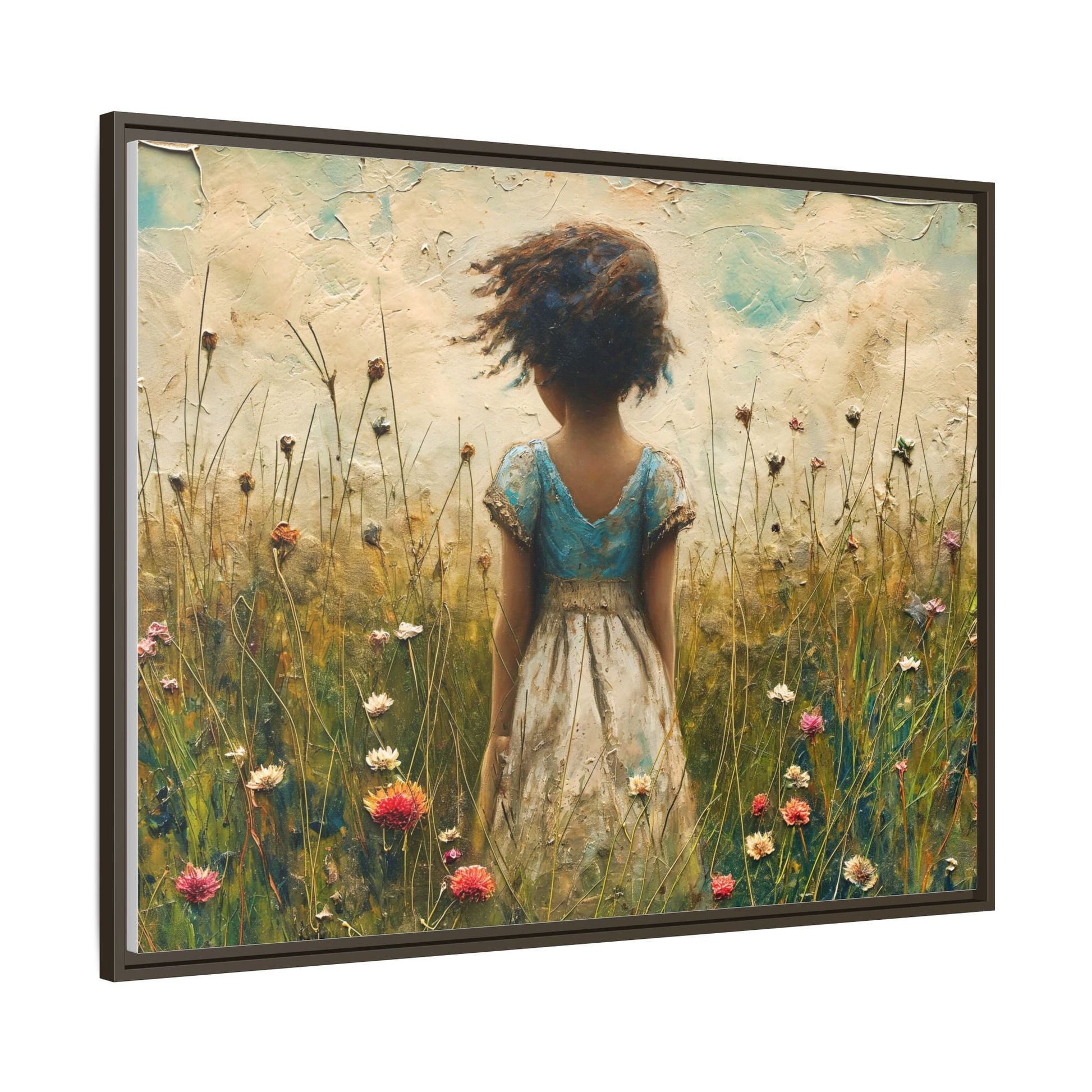 Young Girl In Flowers Wall Art - Graceful Portrait of Girl Surrounded by Flowers for Home Décor