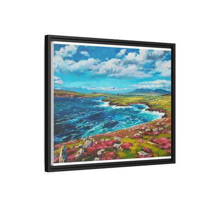 Dingle Peninsula wall art featuring a scenic view of Ireland's rugged coastline, printed on high-quality canvas with a premium frame.